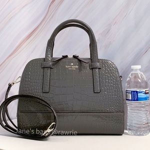 New Kate Spade Felix Croc Embosed Patent Leather